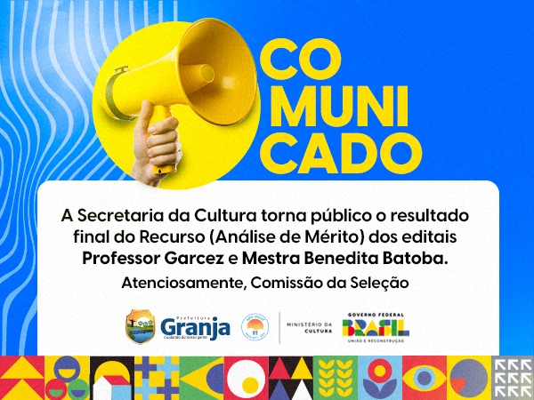 COMUNICADO IMPORTANTE DA SECRETARIA DE CULTURA E TURISMO!